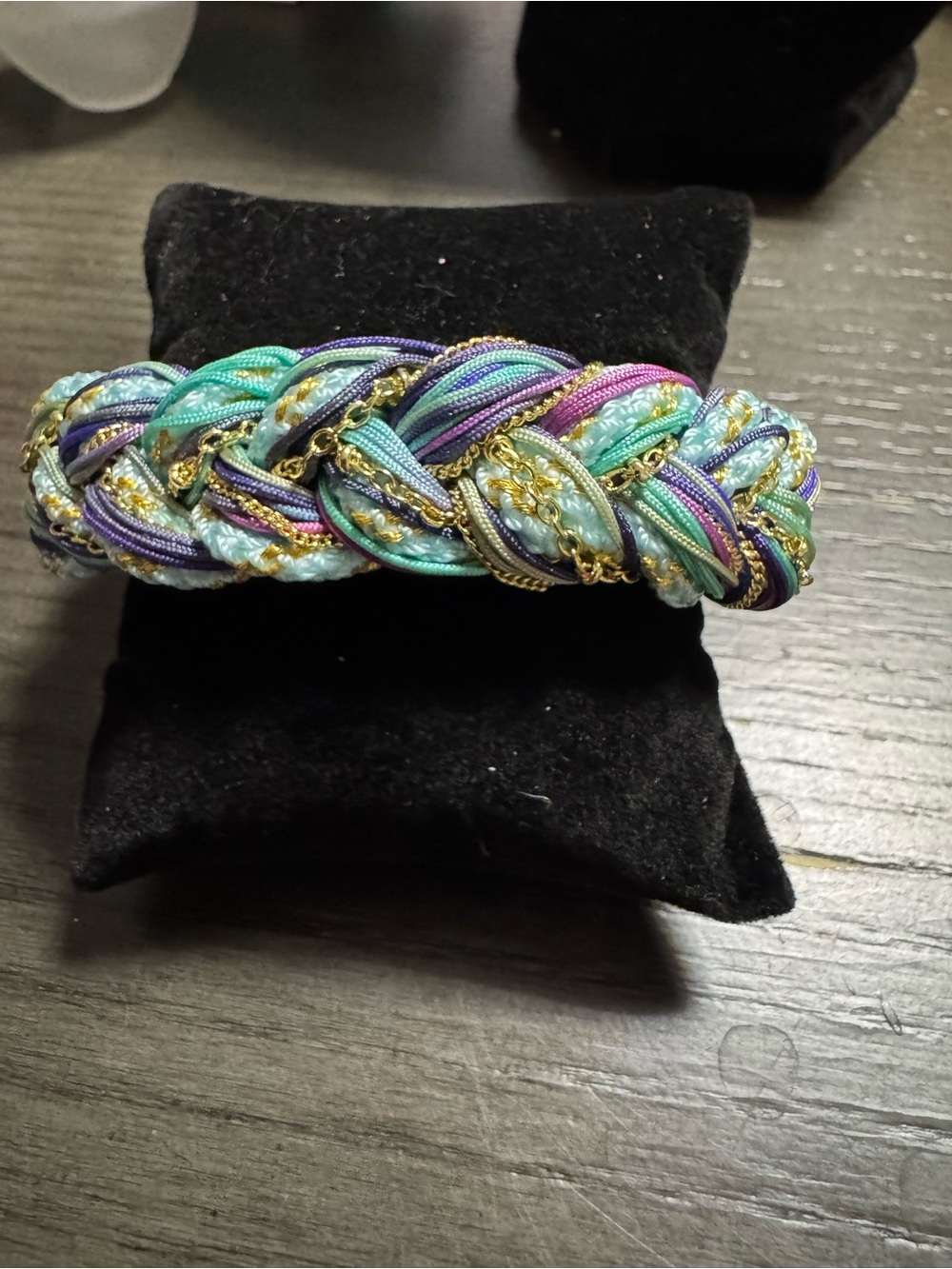 Kendra Scott Braided Multicolor Silk & Gold Accent Bracelet - Teal, Purple, Pink